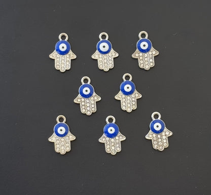 Two Pieces Hamsa Hand Evil Eye Charm