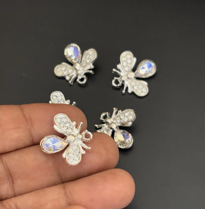 Two Pieces Crystal Bee Charms