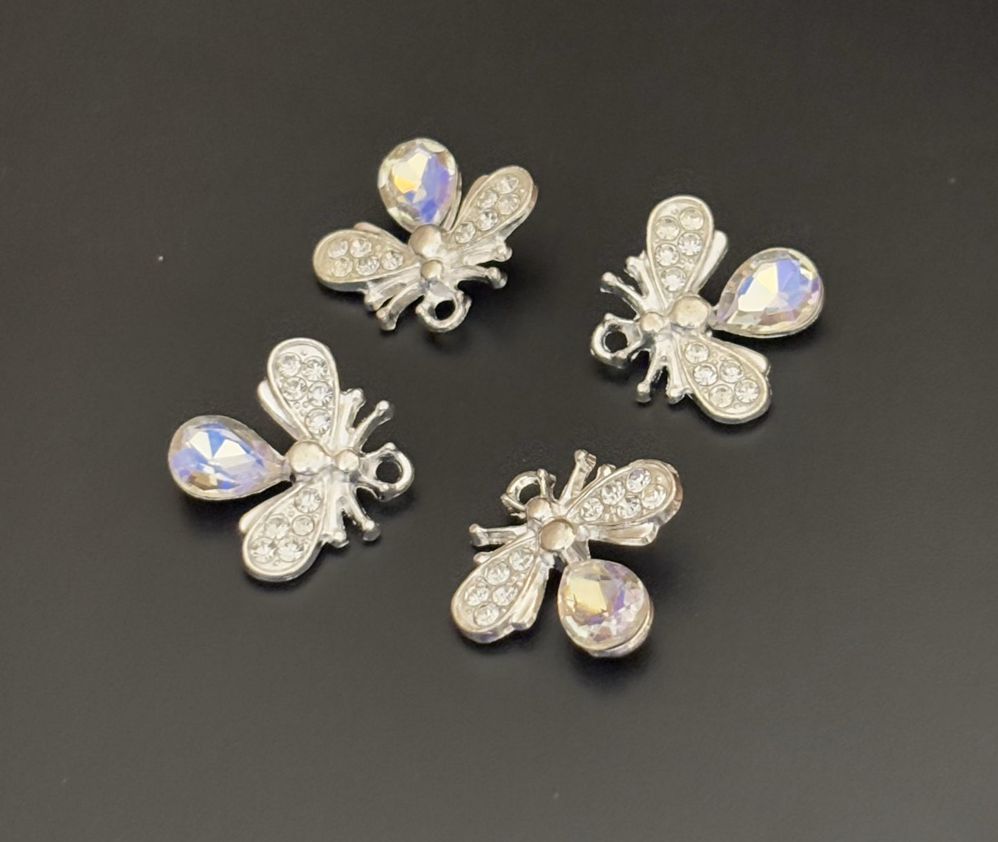 Two Pieces Crystal Bee Charms