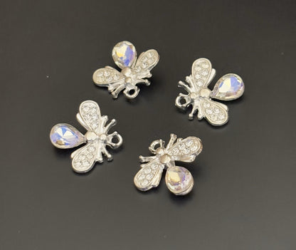 Two Pieces Crystal Bee Charms