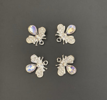 Two Pieces Crystal Bee Charms