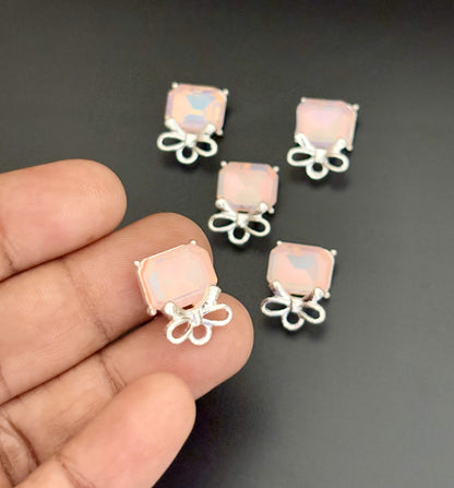 Two Pieces Orange Gem Bow Charms