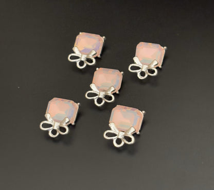 Two Pieces Orange Gem Bow Charms