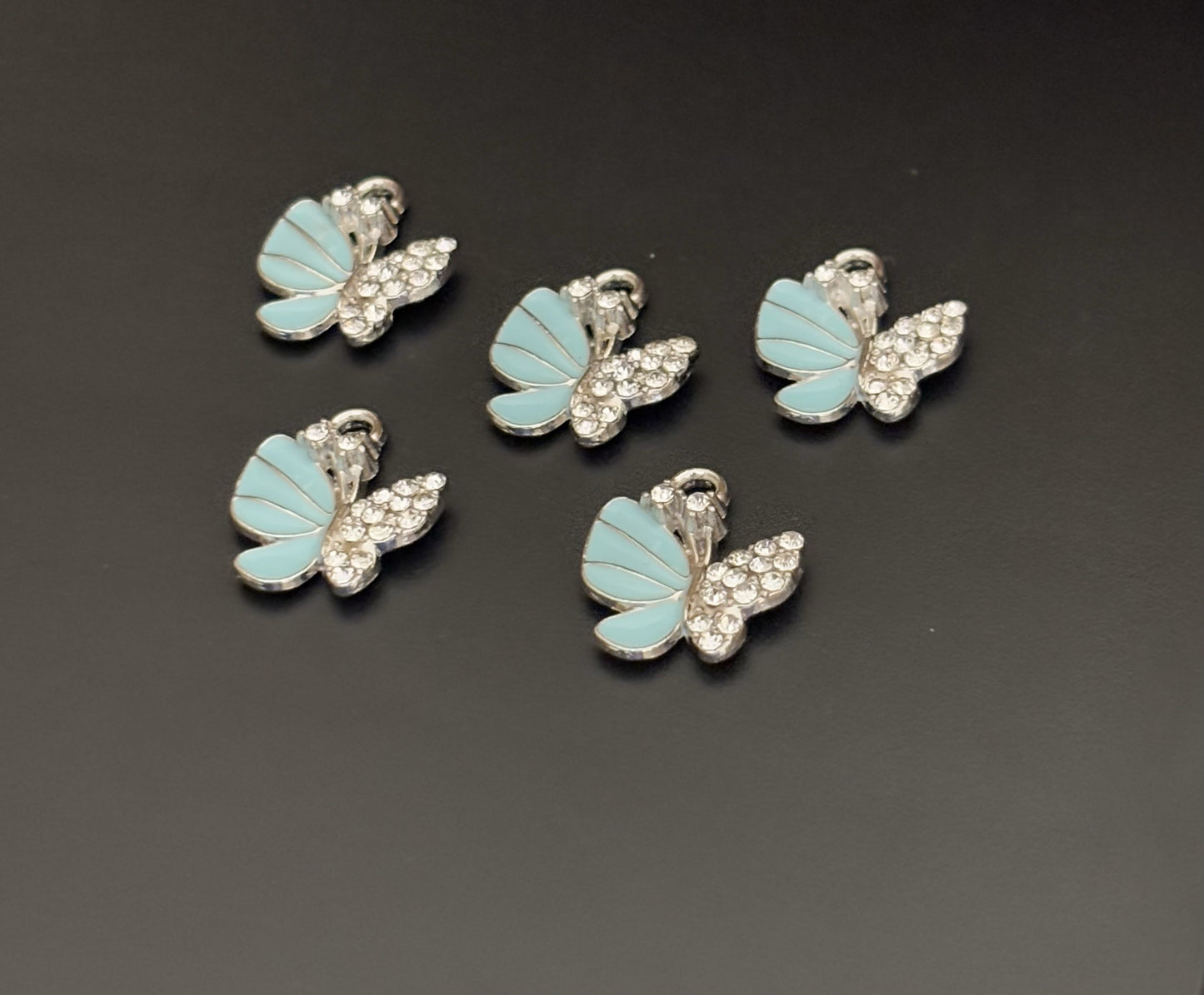 Two Pieces Blue Butterfly Charms