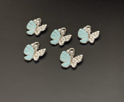 Two Pieces Blue Butterfly Charms