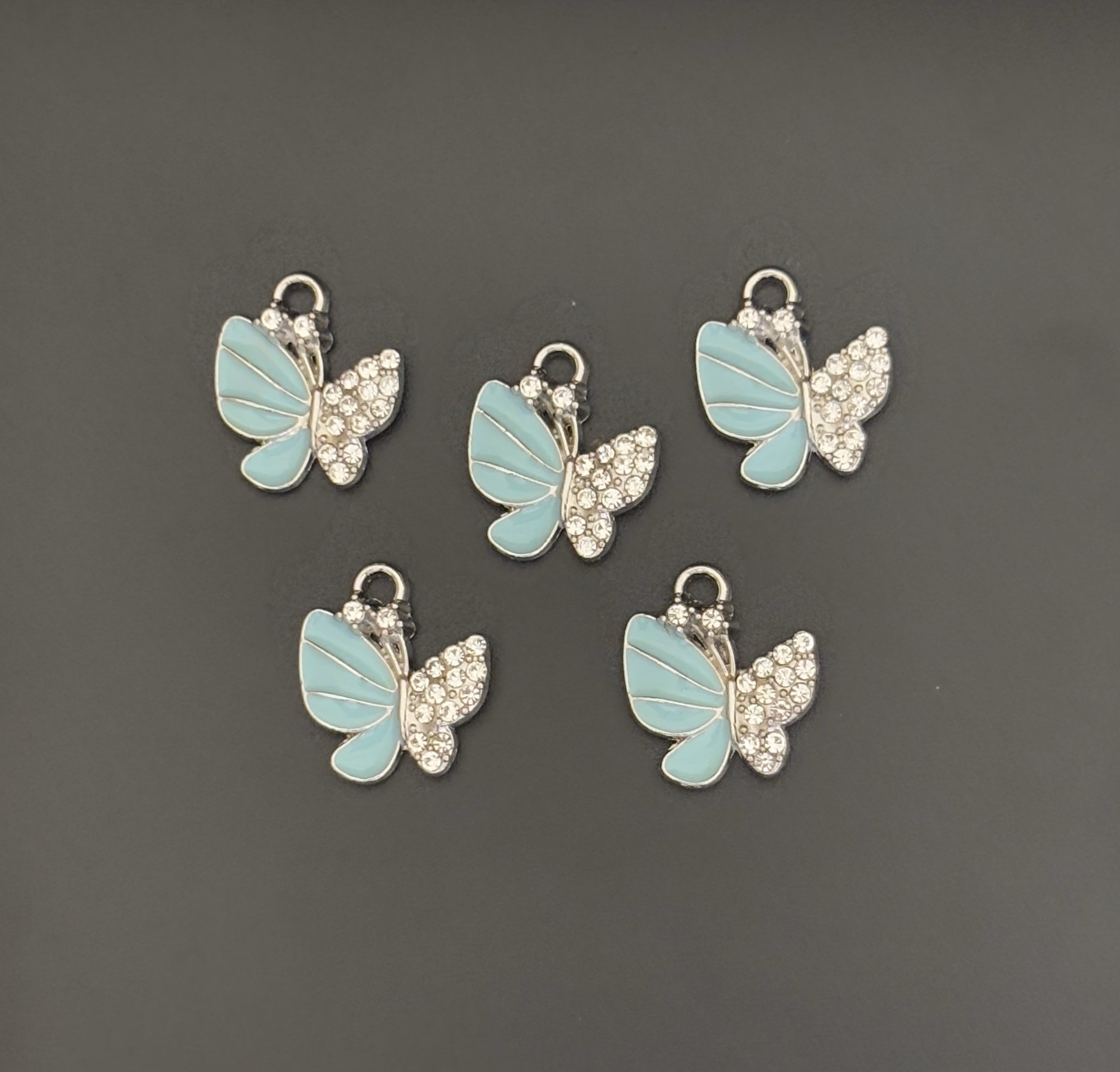 Two Pieces Blue Butterfly Charms