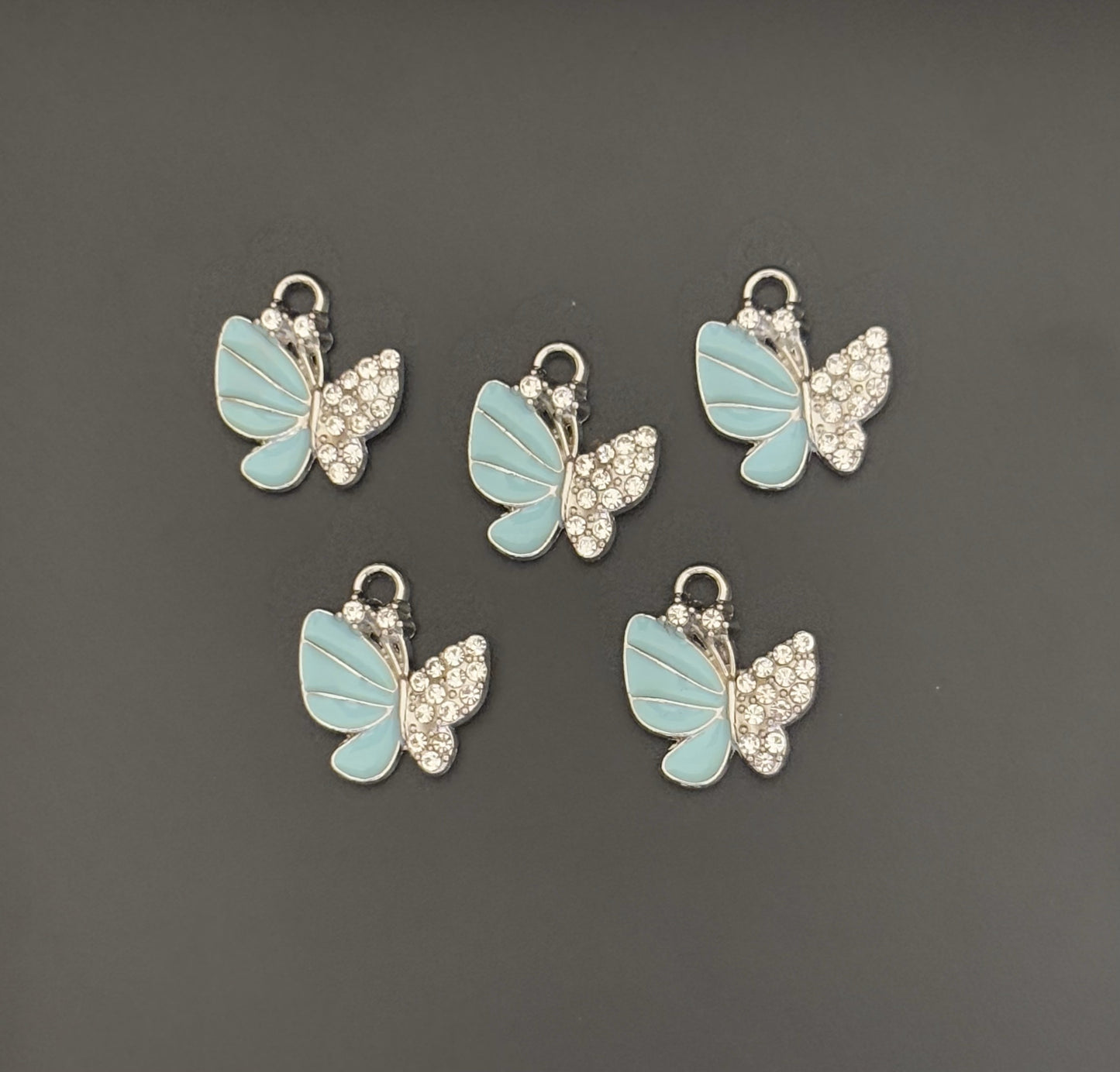 Two Pieces Blue Butterfly Charms