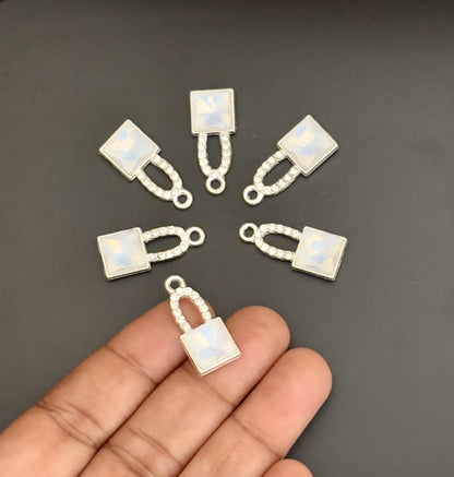 Two Pieces Iridescent Lock Charms