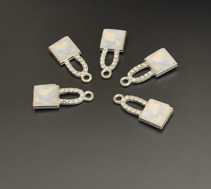 Two Pieces Iridescent Lock Charms