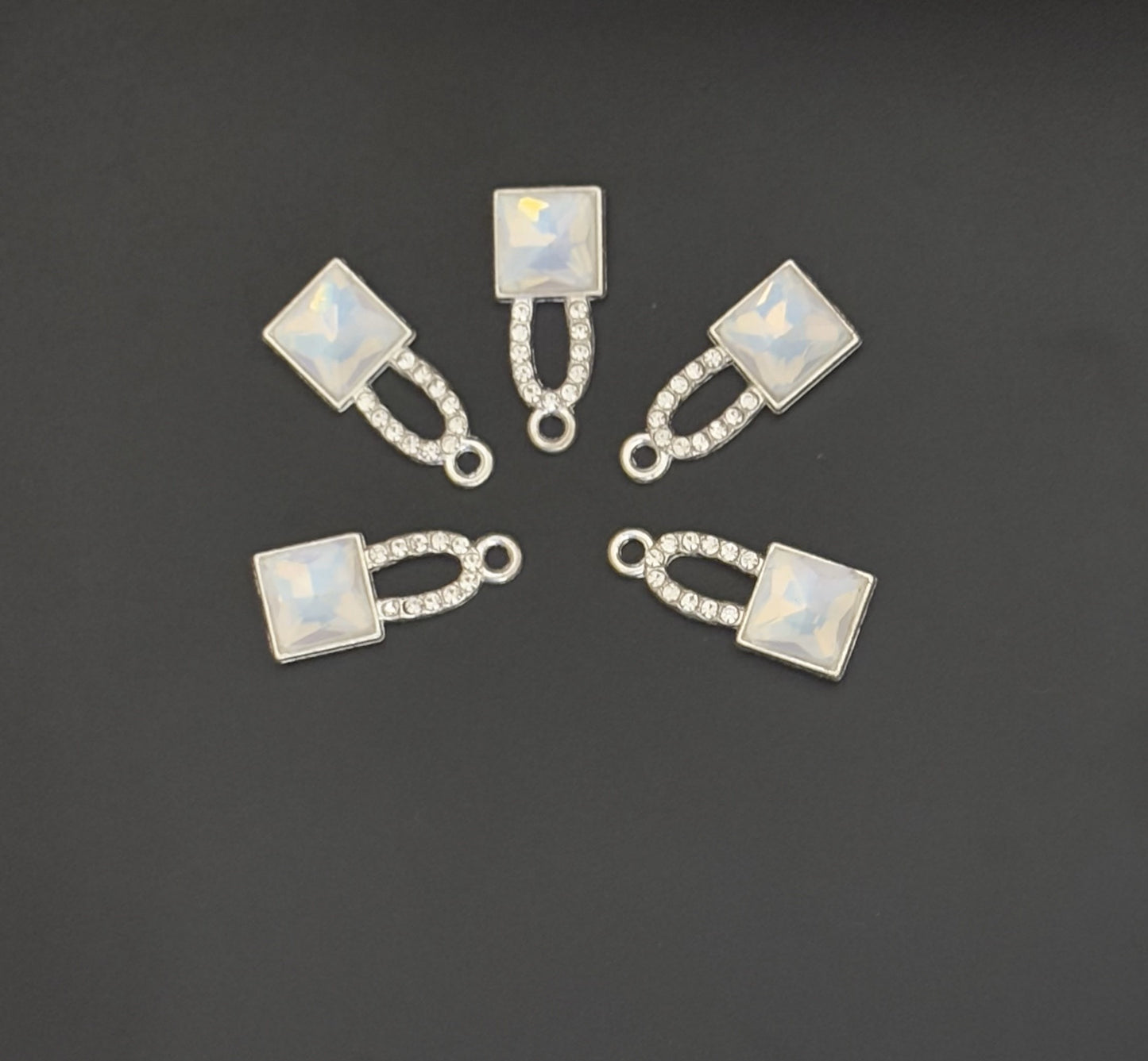 Two Pieces Iridescent Lock Charms