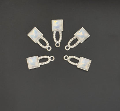 Two Pieces Iridescent Lock Charms