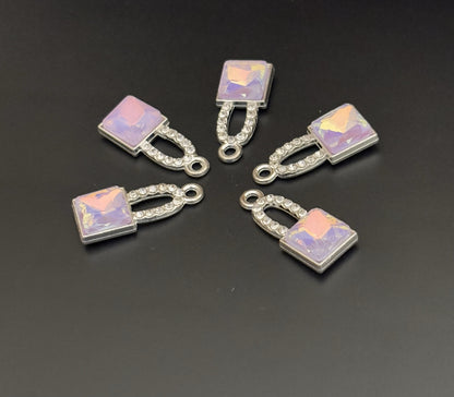 Two Pieces Iridescent Lavender Lock Charms
