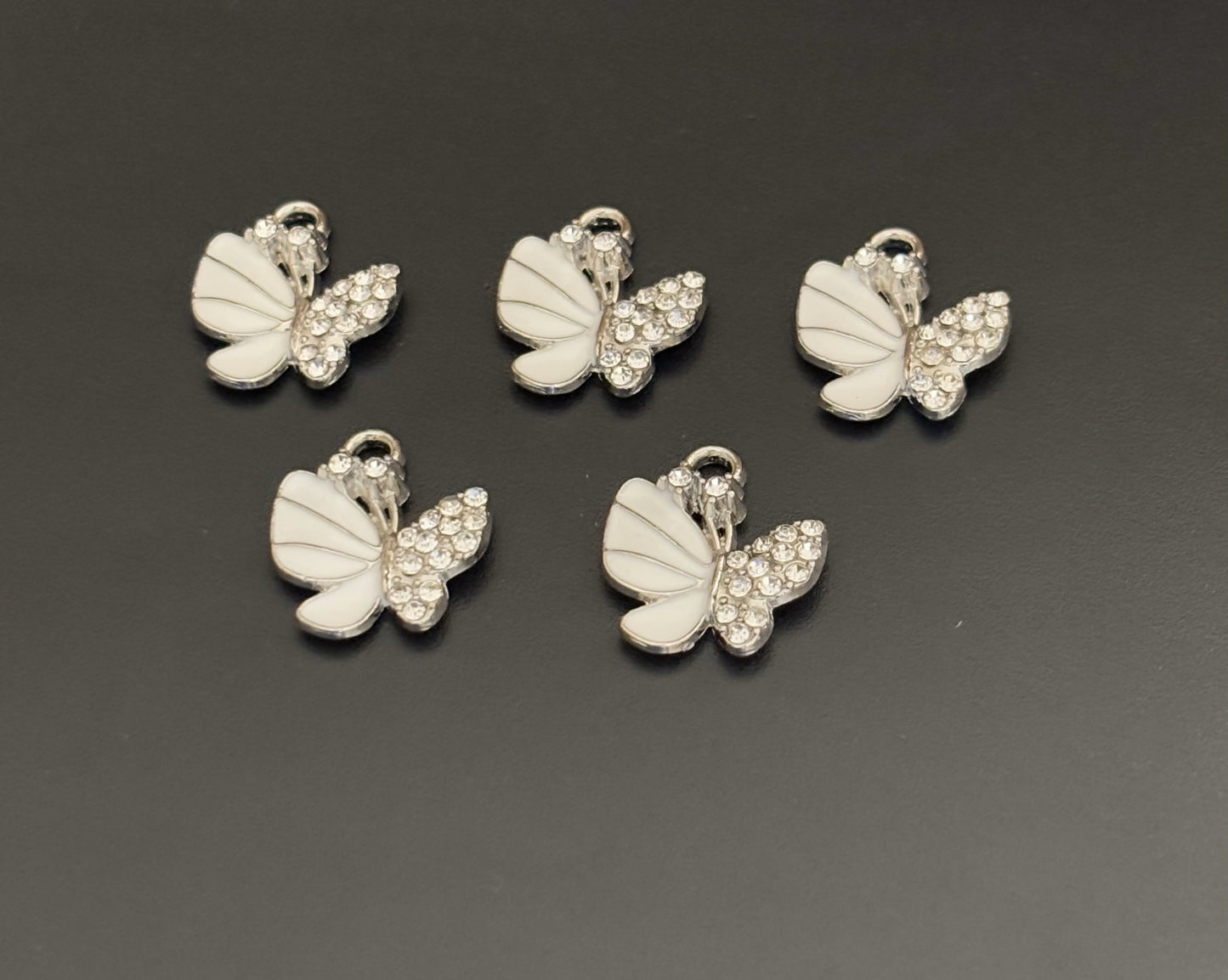 Two Pieces White Butterfly Charms