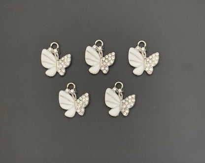 Two Pieces White Butterfly Charms