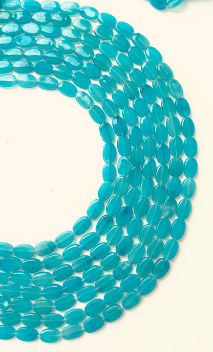 Teal Oval Flat Beads for Jewelry Making