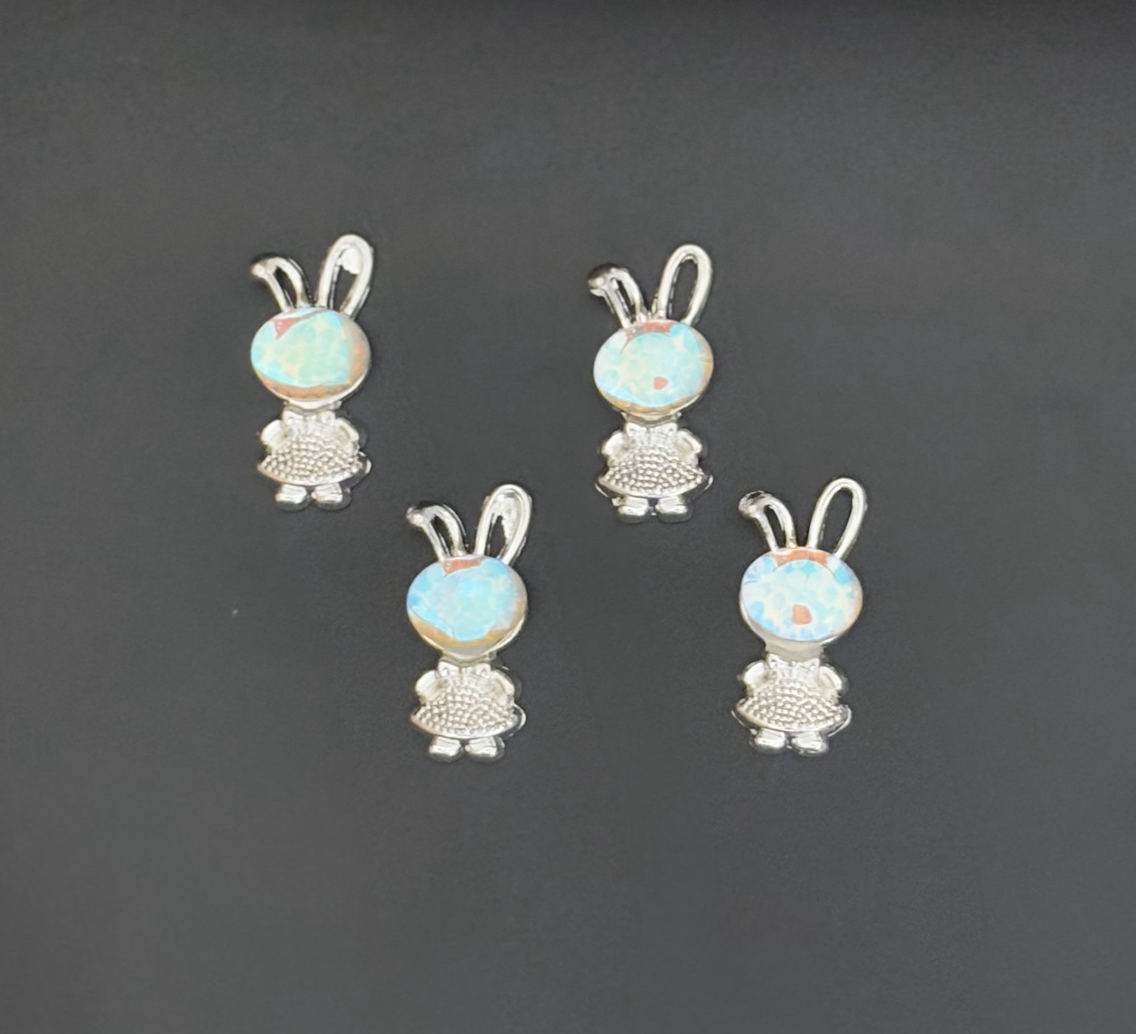 Two Pieces Transparent Bunny Charms