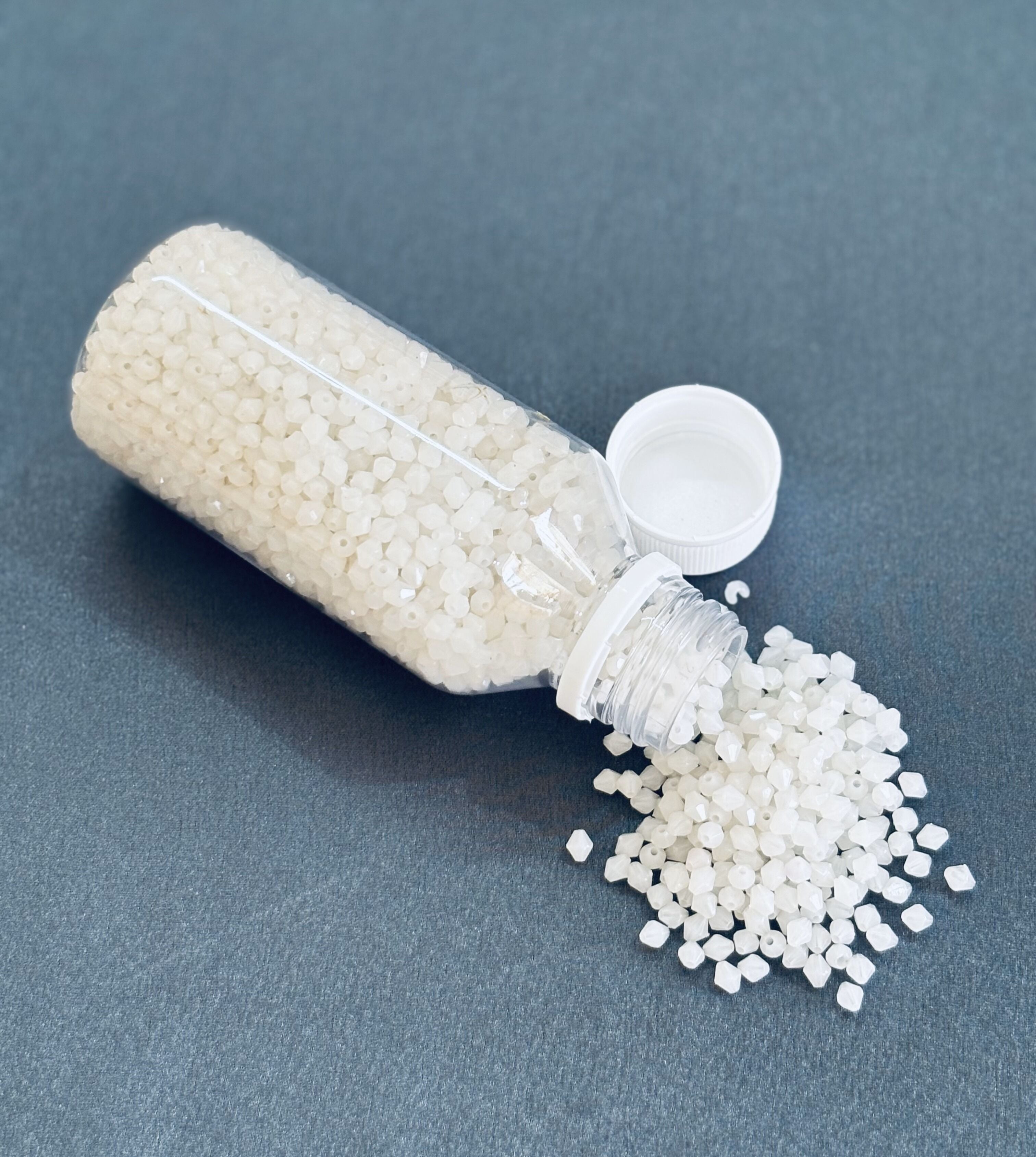 White Bicone Beads