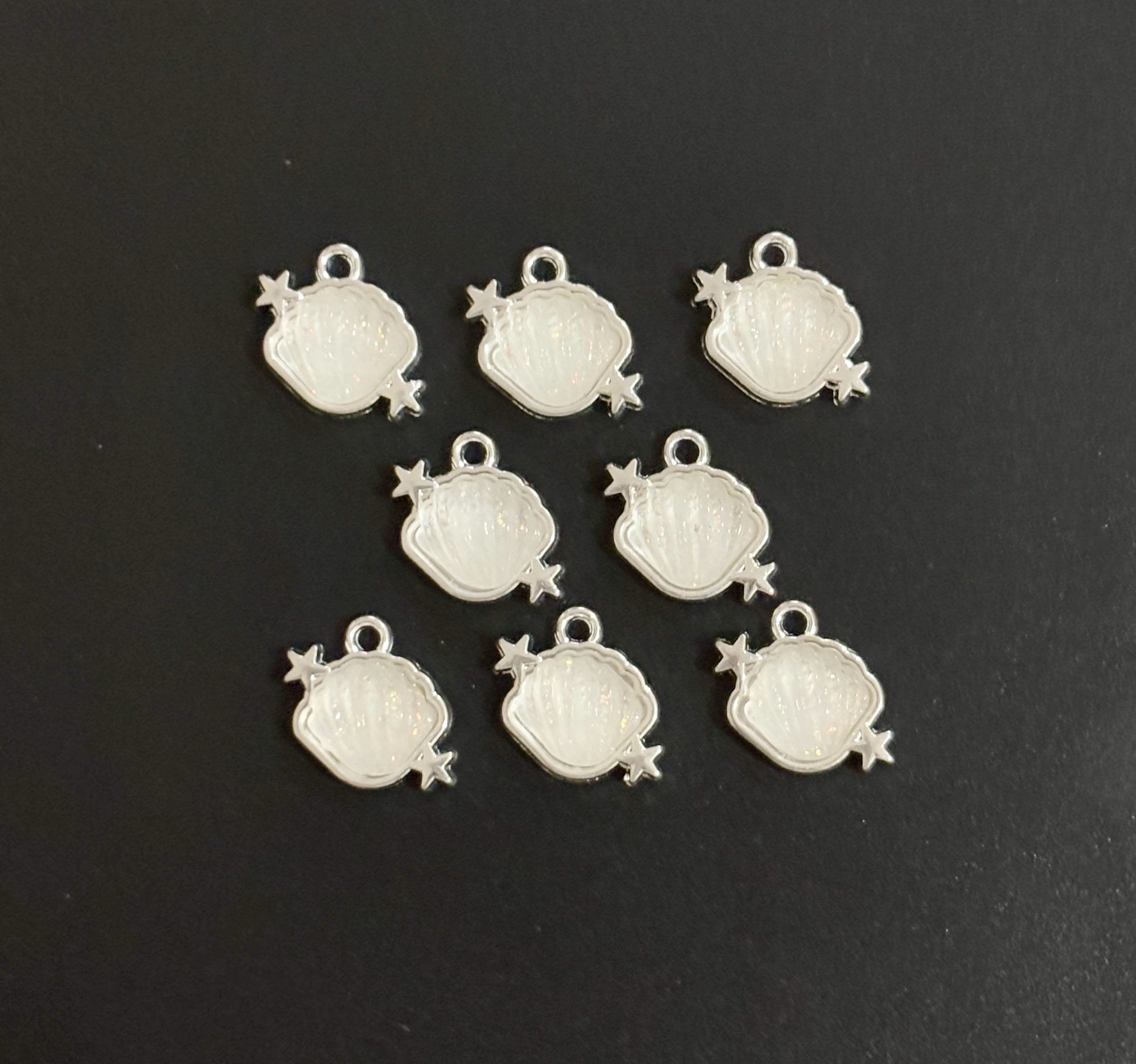 Two Pieces White Seashell Charms