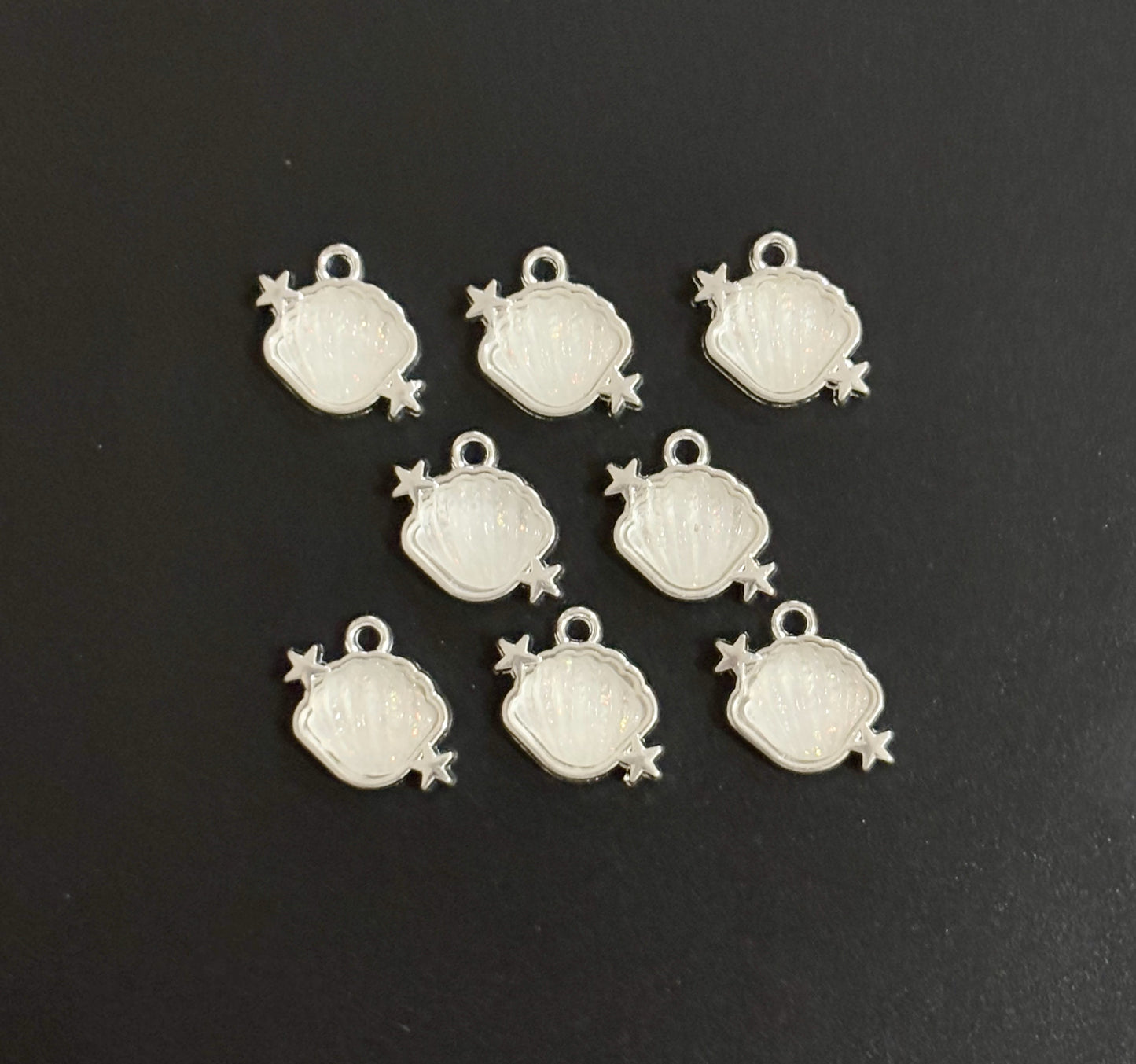 Two Pieces White Seashell Charms