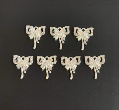 Two Pieces Iridescent Bow Charm